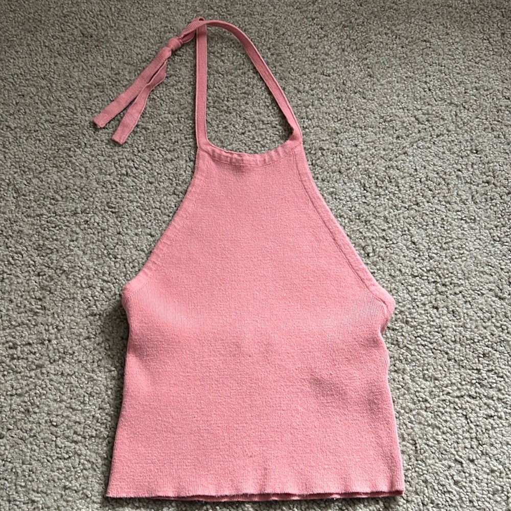 Forever 21 Pink Cropped Halter Top